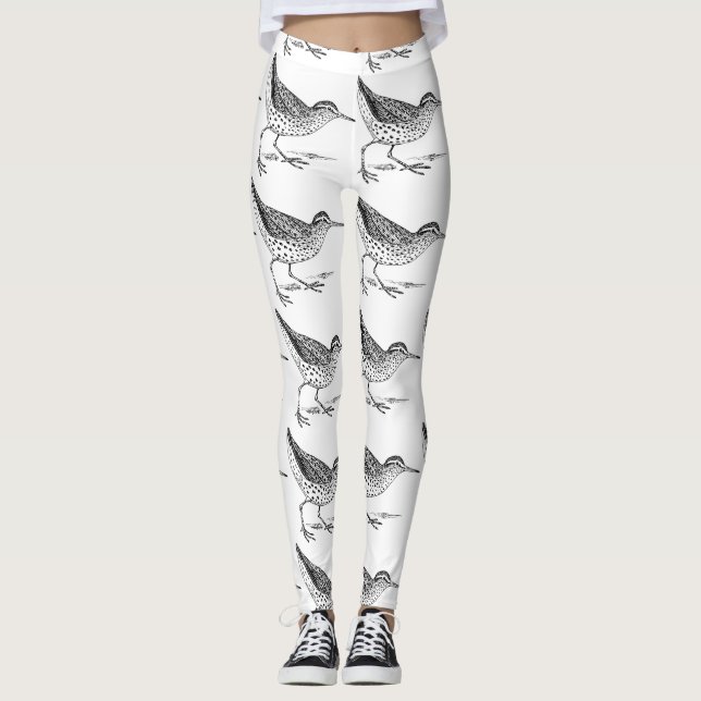 Sandpiper Shorebird Thunder_Cove Leggings (Framsida)