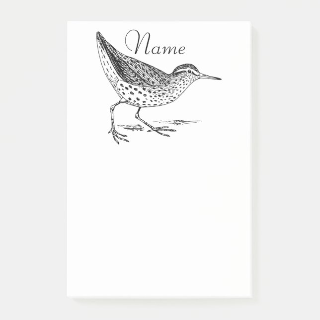 Sandpiper Shorebird Thunder_Cove Post-it Block (Framsida)