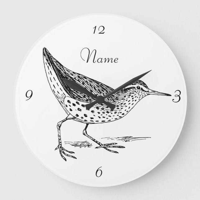Sandpiper Shorebird Thunder_Cove Stor Klocka (Framsida)