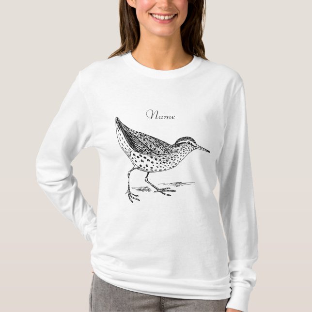 Sandpiper Shorebird Thunder_Cove T Shirt (Framsida)