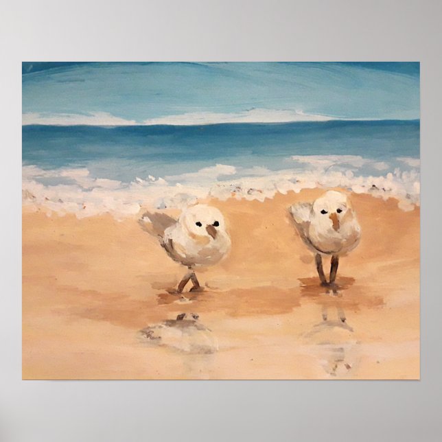 Sandpiper vid Sea Shore Poster (Framsidan)