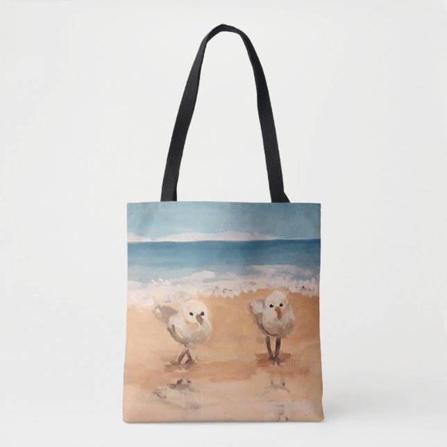 Sandpiper vid Sea Shore Tote Bag Tygkasse (Framsida)