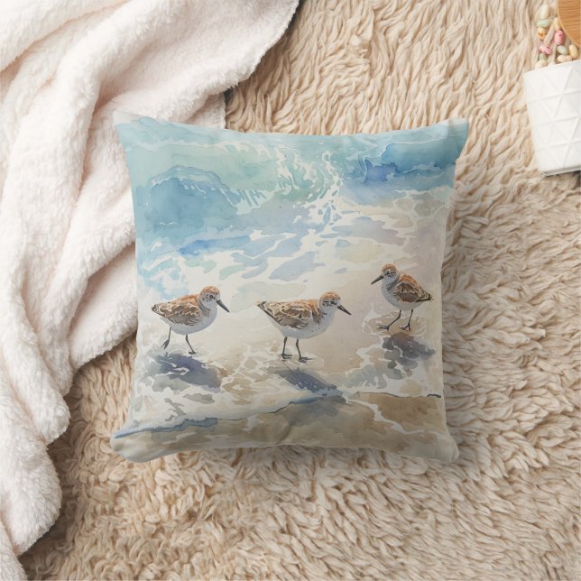 Sandpipers Beach Art Kudde (Filt)