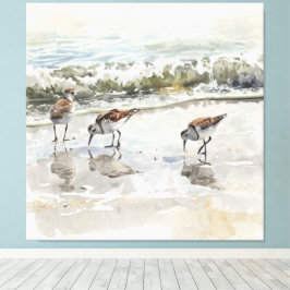 Sandpipers Beach Art Vattenfärger Canvastryck