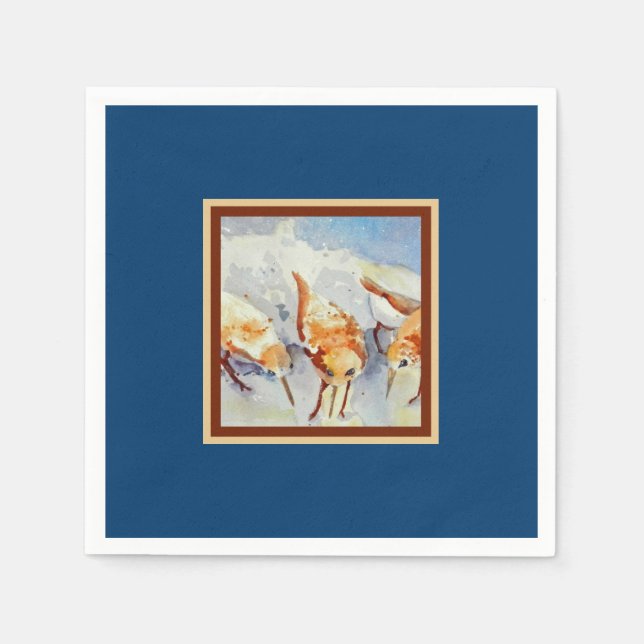 Sandpipers Beach Birds Cocktail Napkins Pappersservett (Framsidan)