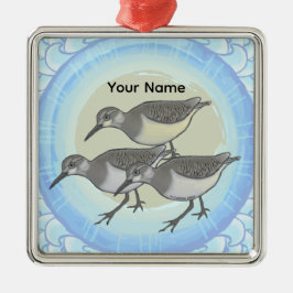 Sandpipers Premium Fyrkantig Ornament