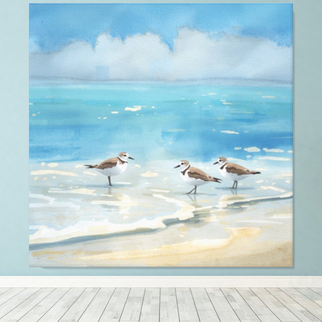 Sandpipers Strand Ocean Canvastryck (Insitu (trägolv))