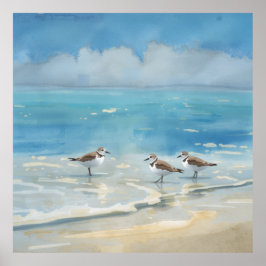 Sandpipers Strand Ocean Poster