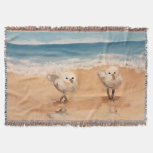 Sandpipers vid Sea Shore Throw Blanket Filt