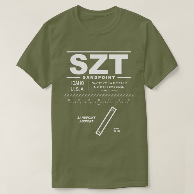 Sandpoint Airport SZT T-Shirt (Design framsida)