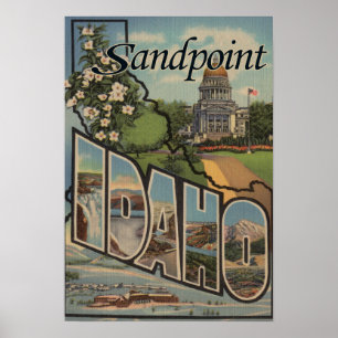Sandpoint Idaho - stora brevplatser Poster