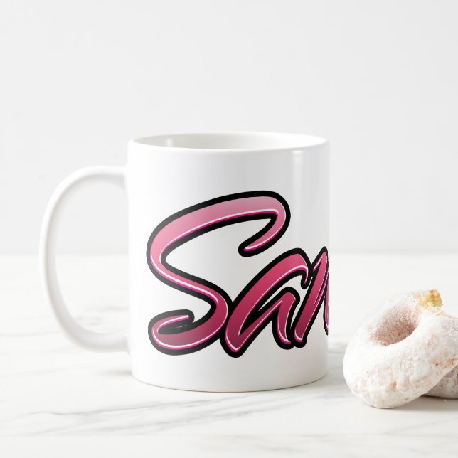 Sandra faded pink Tasse Teetasse Kaffeetasse Kaffemugg (Med munk)