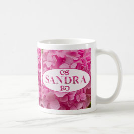 ’Sandra’ i Elegant Rosa Hydrangea Flower Brev Kaffemugg