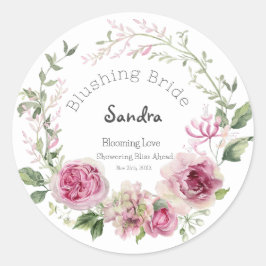 Sandra's Möhippa Bloom Watercolor Blommigt Shower Runt Klistermärke