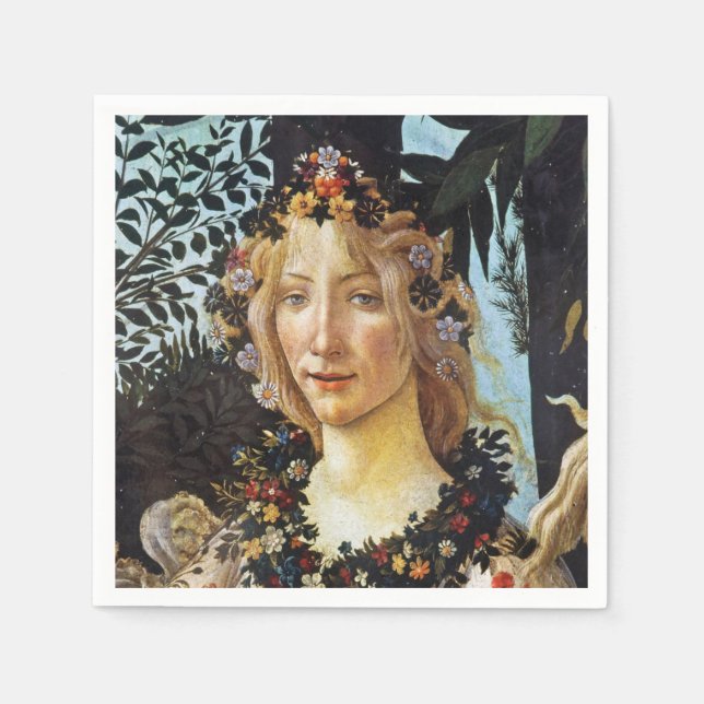Sandro Botticell - Vår - Flora Bust Fine Art Pappersservett (Framsidan)