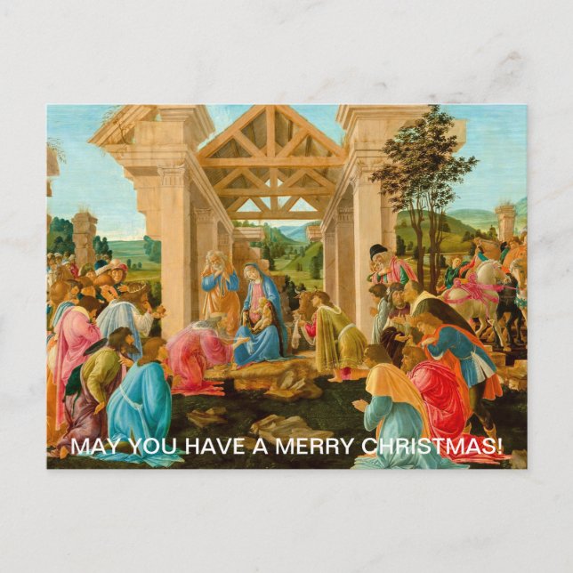 Sandro Botticelli, Adoration the Magi Helgdag Helg Vykort (Framsida)