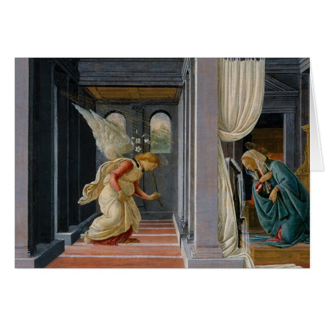 Sandro Botticelli - Annunationen Hälsningskort (Framsidan Horizontal)