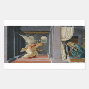 Sandro Botticelli - annunciationen Rektangulärt Klistermärke