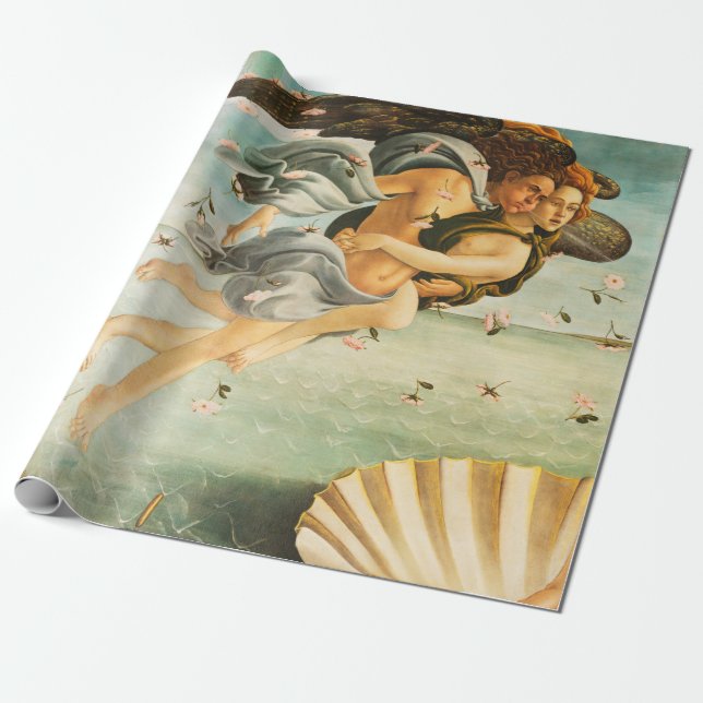 Sandro Botticelli Birth of Venus Zephyrus, Chloris Presentpapper (Utrullad)
