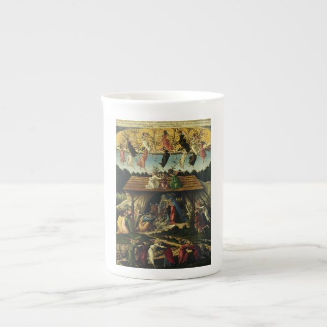 Sandro Botticelli - Den mystiska julen – Finkonst Benporslin Mugg (Framsidan)