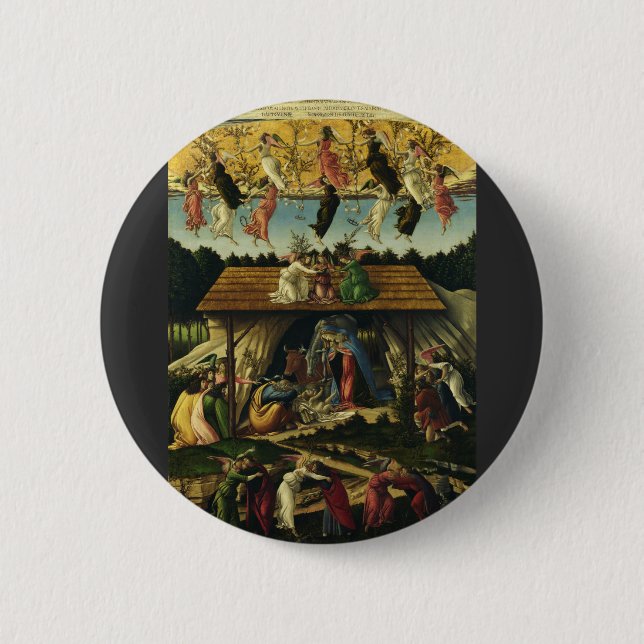 Sandro Botticelli - Den mystiska julen – Finkonst Knapp (Framsida)