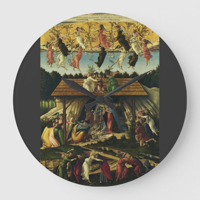 Sandro Botticelli - Den mystiska julen – Finkonst Stor Klocka (Framsida)