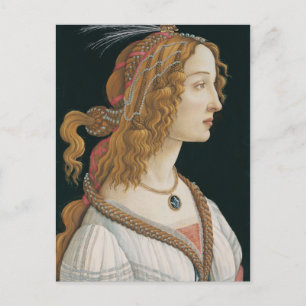 Sandro Botticelli - Idealiserad Porträtt i Dam Vykort