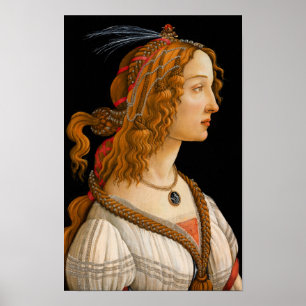 Sandro Botticelli isolerade Porträtt i Dam Poster