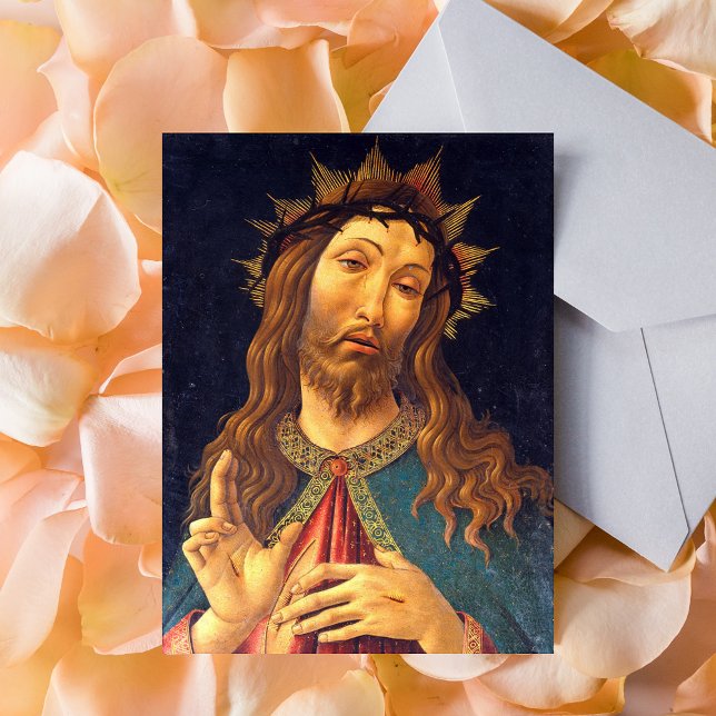 Sandro Botticelli Kristus Crowned med Thorns Lent Vykort (Sandro Botticelli Christ Crowned with Thorns Catholic Christian Lent Postcard)