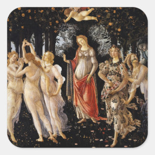 Sandro Botticelli - La Primavera Fyrkantigt Klistermärke