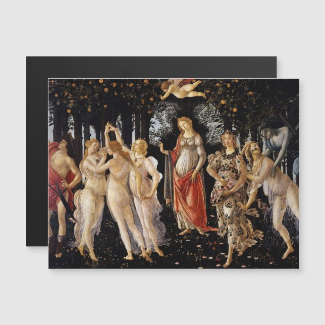 Sandro Botticelli - La Primavera Magnetic Card (Fram/baksida)