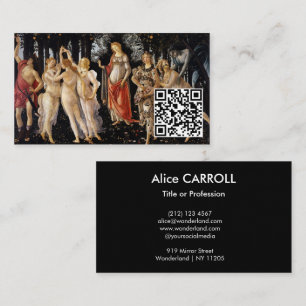 Sandro Botticelli - La Primavera - QR-kod Visitkort