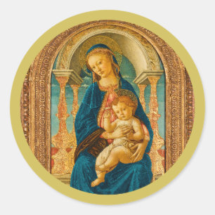 Sandro Botticelli Madonna och Child c 1470 Runt Klistermärke
