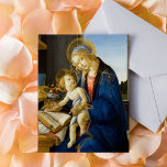 Sandro Botticelli Madonna of the Bok Child Jesus Vykort<br><div class="desc">Sandro Botticellis Madonna i Bok (1470). Den kristna katolska Renaissancen målar upp den välsignade Jungfru Mary och Jesus Kristus som barn. Underbar konstkopiering för att begrunda vår Herre och hans Heliga Mor. Gift-idé för varje religiösa tillfälle,  särskilt för ett katolskt kristet julkort eller för ett Baptismvykort.</div>