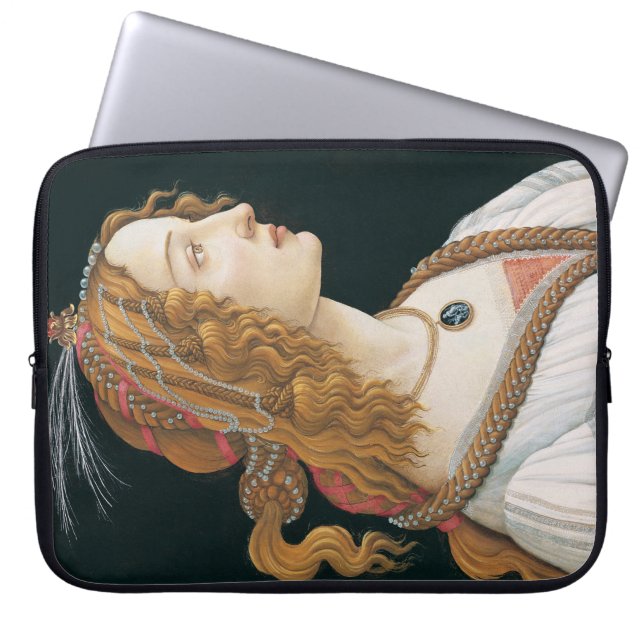 Sandro Botticelli - Porträtt av en ung kvinna Laptop Fodral (Framsidan)