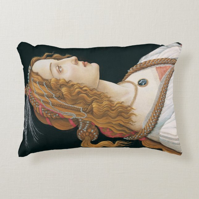 Sandro Botticelli - Porträtt av en ung kvinna Prydnadskudde (Framsidan)