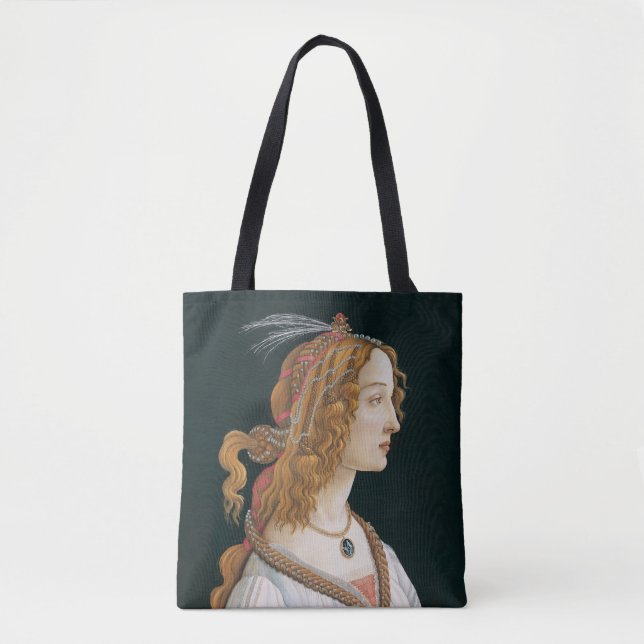 Sandro Botticelli - Porträtt av en ung kvinna Tygkasse (Framsida)