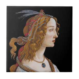 Sandro Botticelli - Porträtt i Simonetta Vespucci Kakelplatta