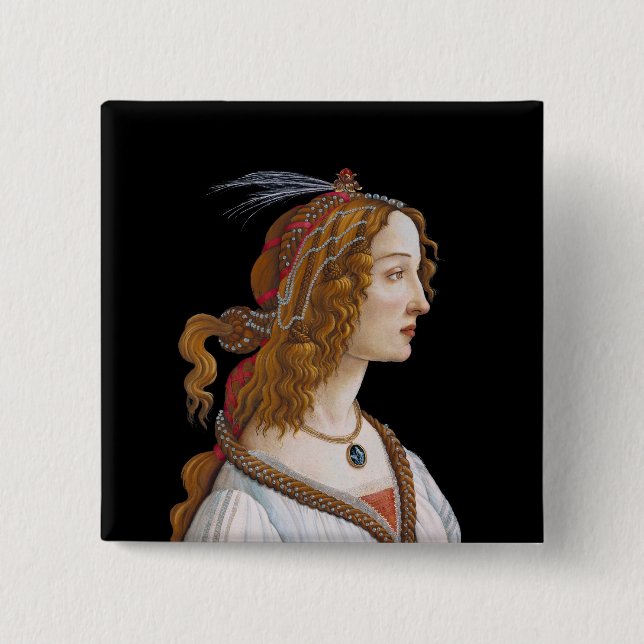 Sandro Botticelli - Porträtt i Simonetta Vespucci Knapp (Framsida)