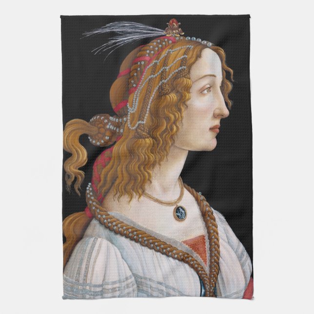 Sandro Botticelli - Porträtt i Simonetta Vespucci Kökshandduk (Vertikal)