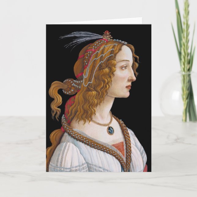 Sandro Botticelli - Porträtt i Simonetta Vespucci Kort (Framsida)