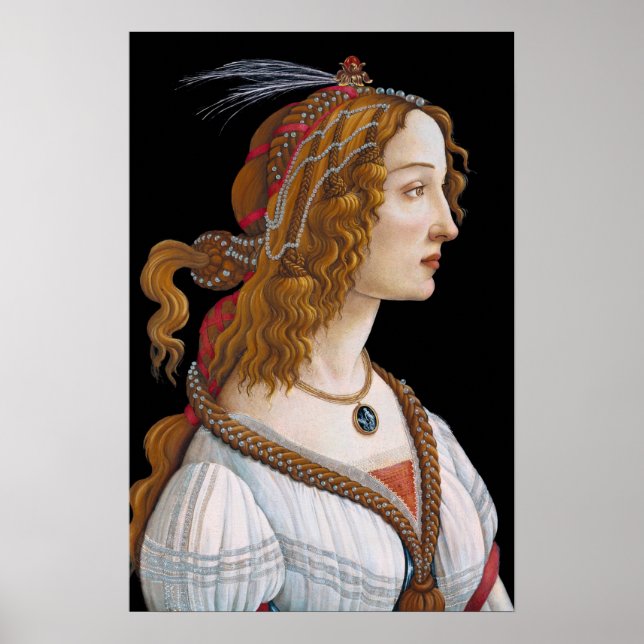 Sandro Botticelli - Porträtt i Simonetta Vespucci Poster (Framsidan)