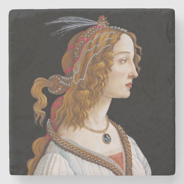 Sandro Botticelli - Porträtt i Simonetta Vespucci Stenunderlägg (Framsidan)