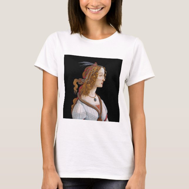 Sandro Botticelli - Porträtt i Simonetta Vespucci T Shirt (Framsida)