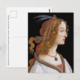 Sandro Botticelli - Porträtt i Simonetta Vespucci Vykort