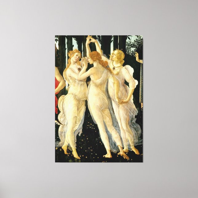 Sandro Botticelli "Primavera - De tre gracerna"  Canvastryck (Framsida)