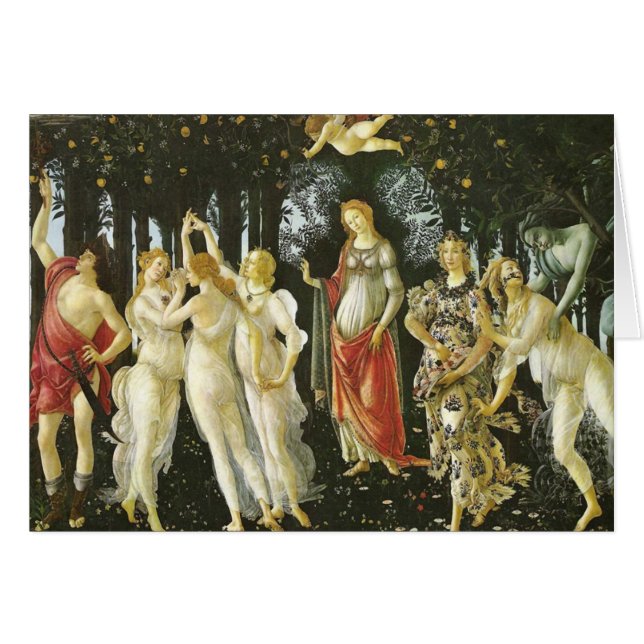 Sandro Botticelli - Primavera GC Hälsningskort (Framsidan Horizontal)
