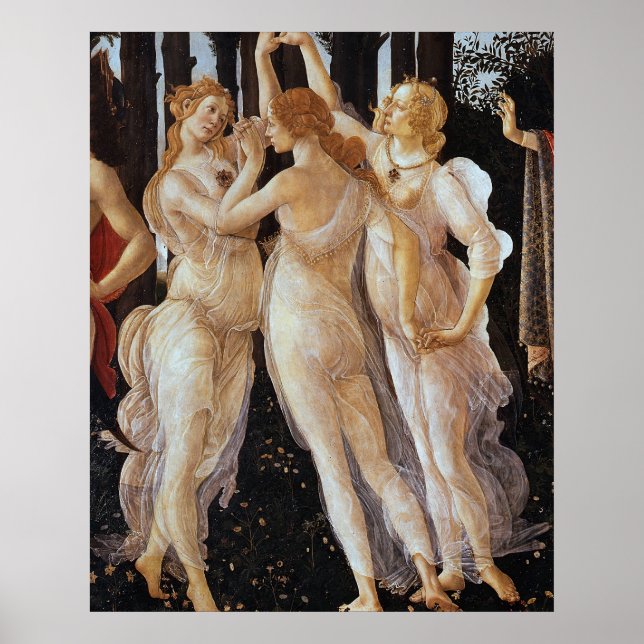 Sandro Botticelli - Tre Graces i Primavera Poster (Framsidan)
