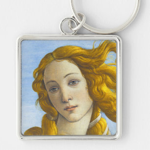 Sandro Botticelli - Venus Detail födelse Fyrkantig Silverfärgad Nyckelring