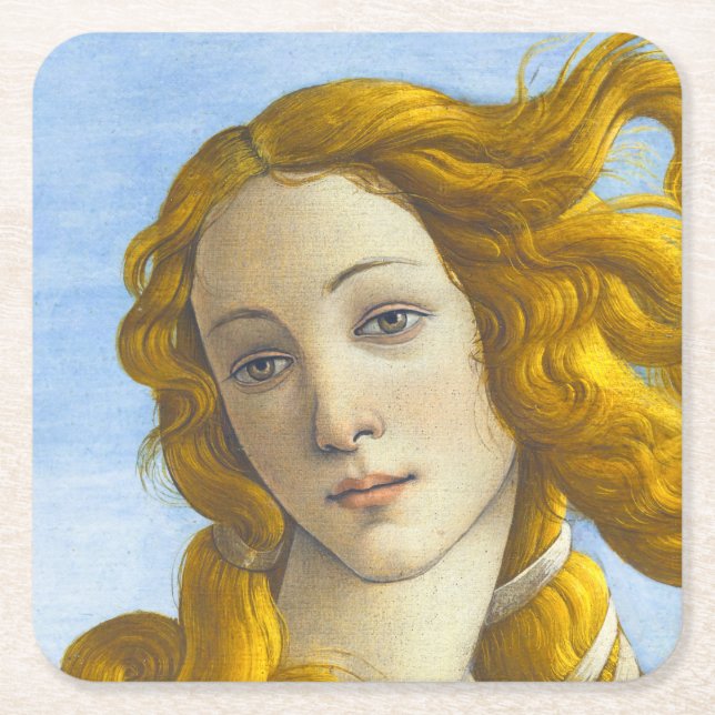 Sandro Botticelli - Venus Detail födelse Underlägg Papper Kvadrat (Framsidan)